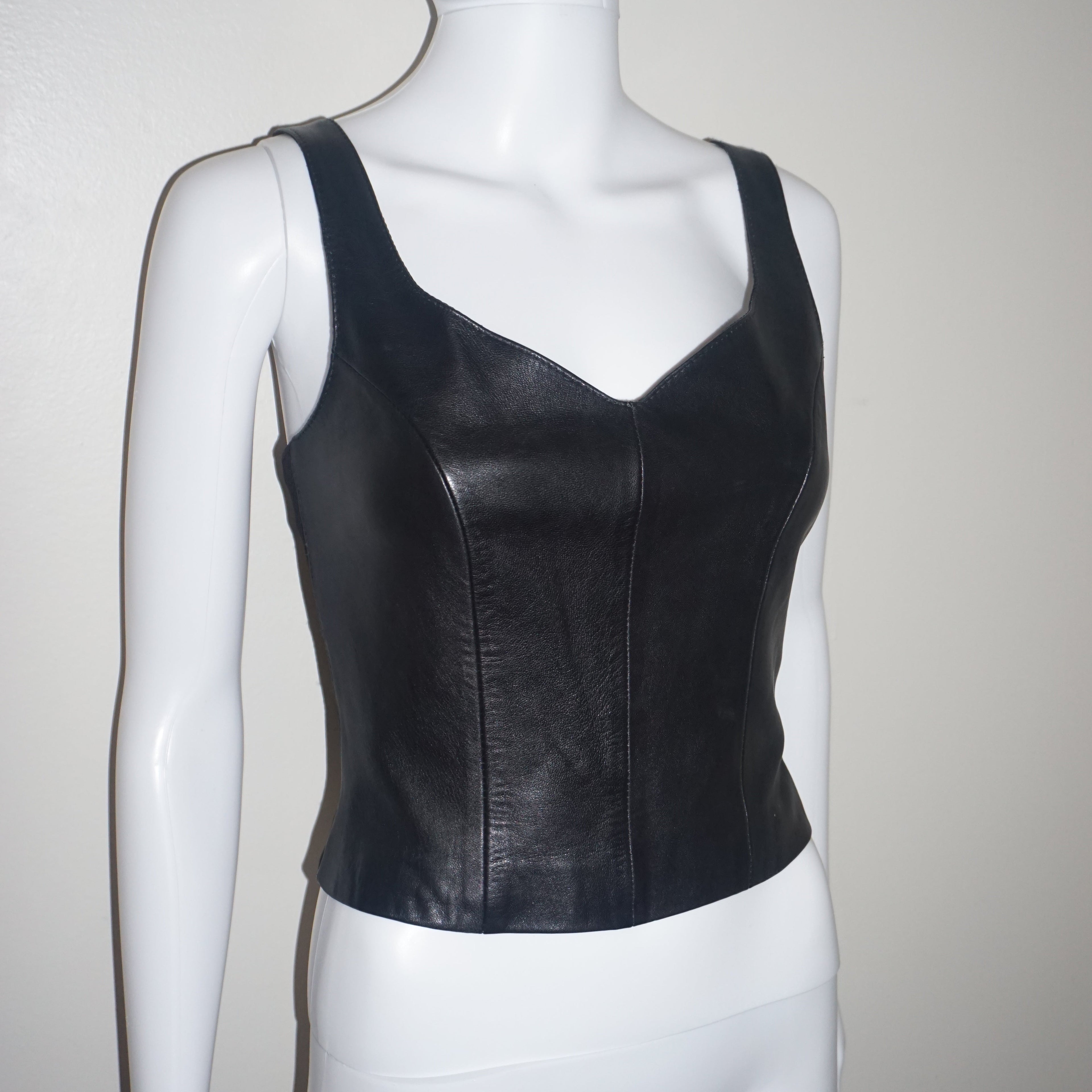 LEATHER TANK by CACHÈ VINTAGE S