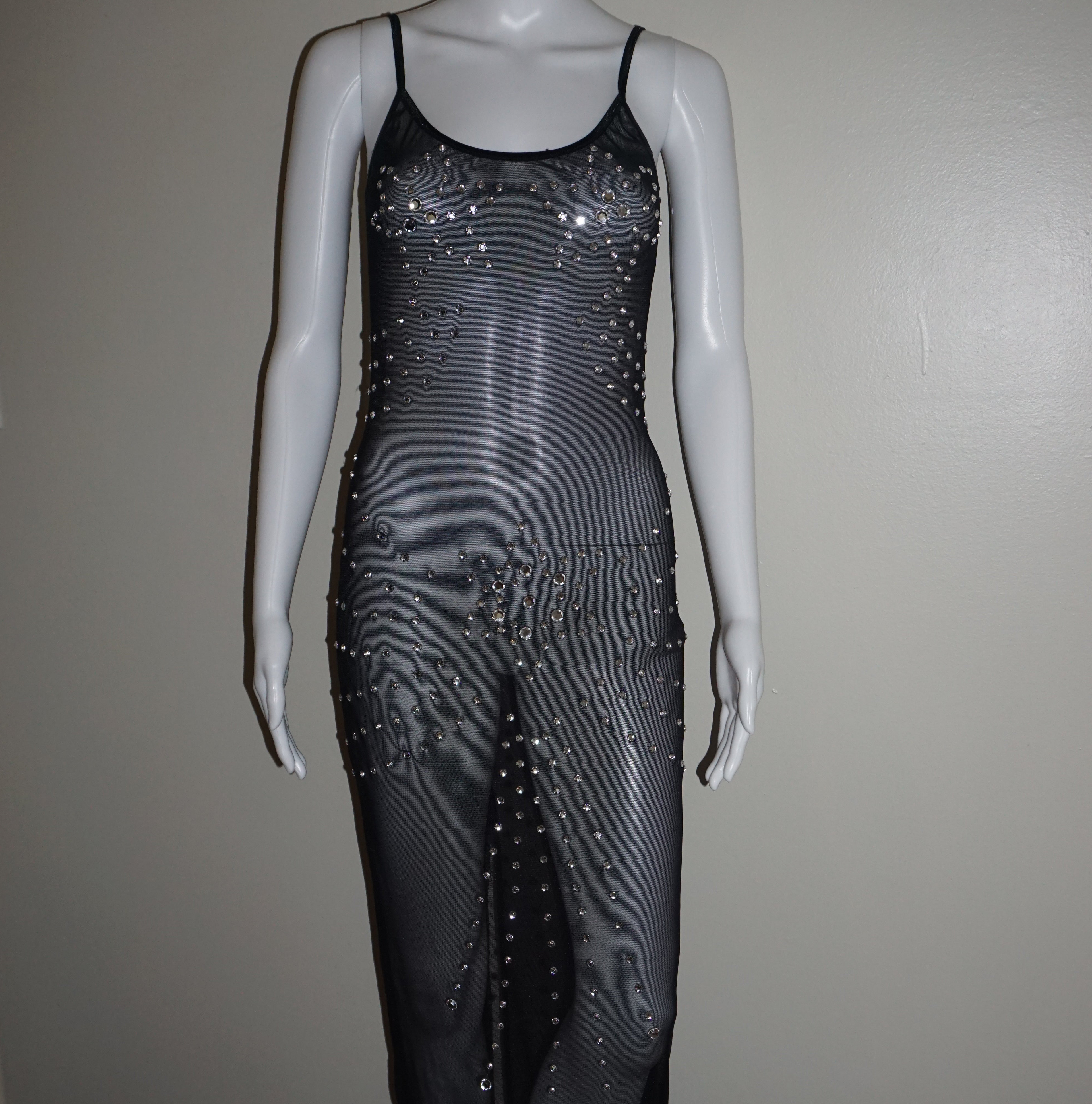 EXOTIC STAR CRYSTAL MESH DRESS by NOM DE PLUME VINTAGE S