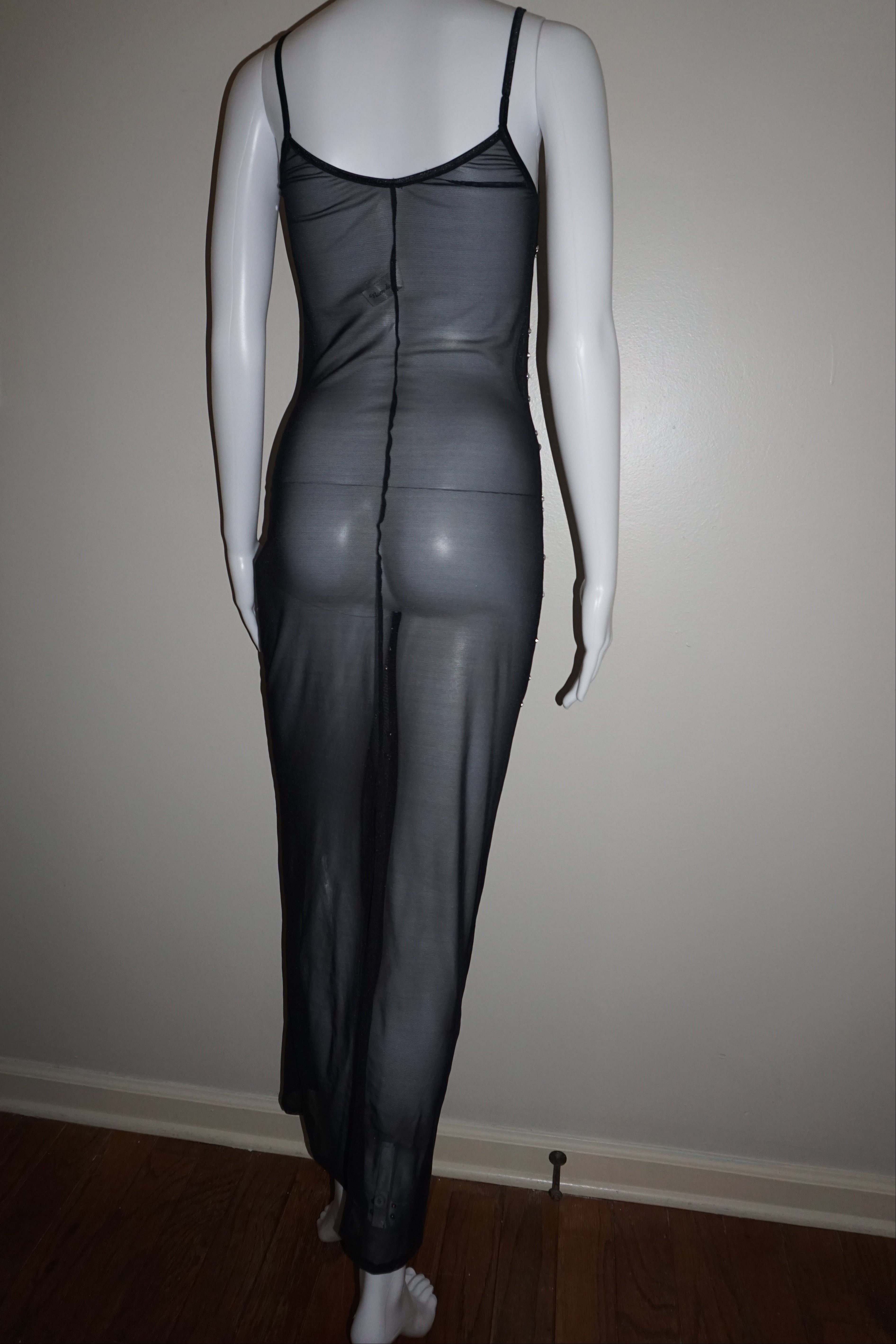EXOTIC STAR CRYSTAL MESH DRESS by NOM DE PLUME VINTAGE S