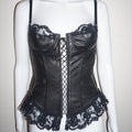 LACE UP LEATHER BUSTIER by XTC LEATHER VINTAGE 34 S